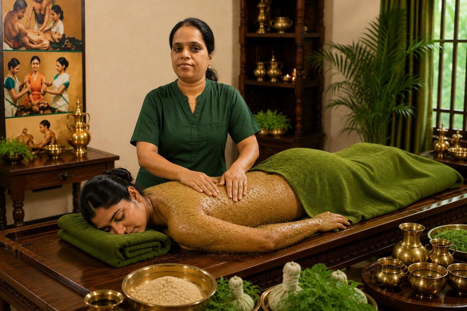 Abhyanga Ayurvedic massage at Kerala Ayurveda Health Centre